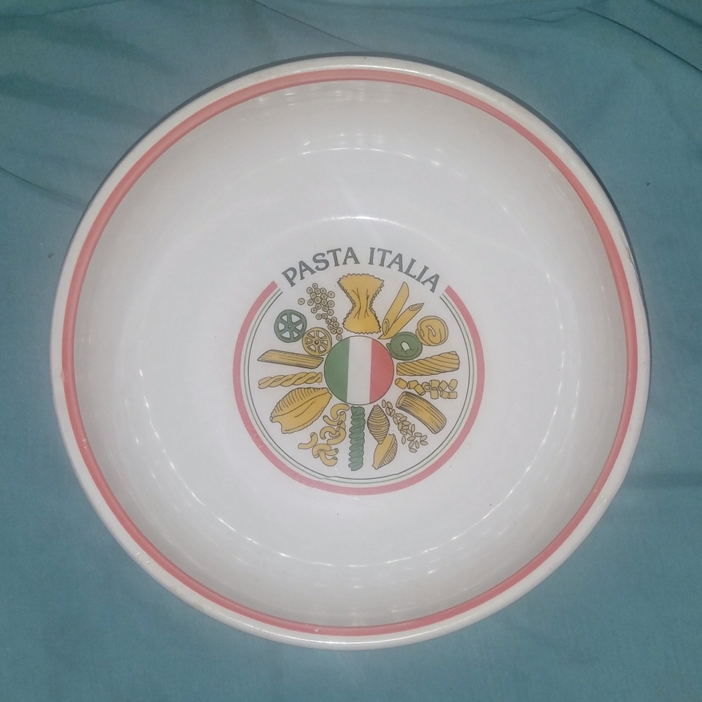 Vintage Ceramic 1970-80's Excel For Himark Underglaze Pasta Bowl Made in Italy